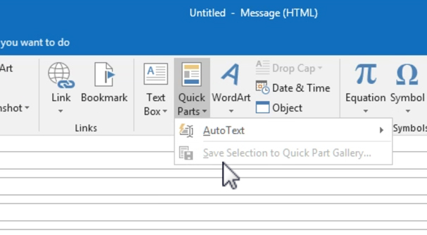 Outlook Quick Parts