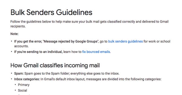 Bulk Sender Guidelines Google