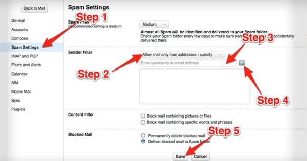 Gmail Whitelist Steps