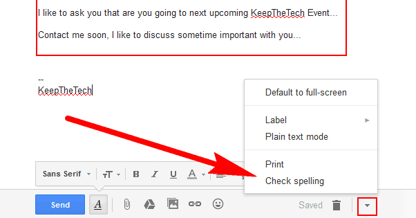 Checking Spelling in Gmail