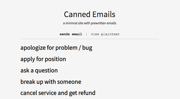 Canned Emails