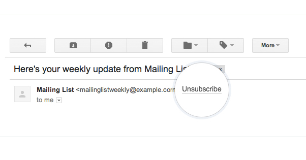 Unsubscribe in Gmail