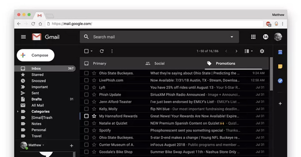 Gmail Dark Mode