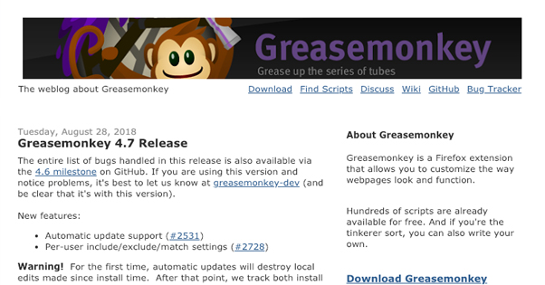 Greasemonkey Homepage