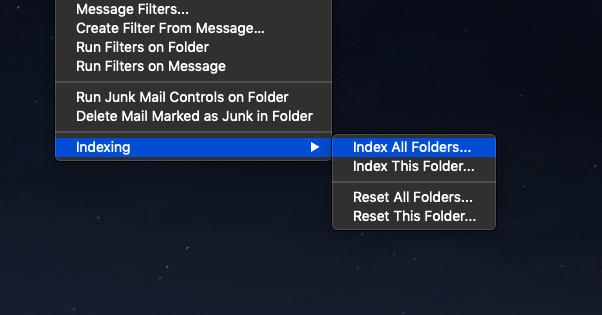 Reindex Email Folders