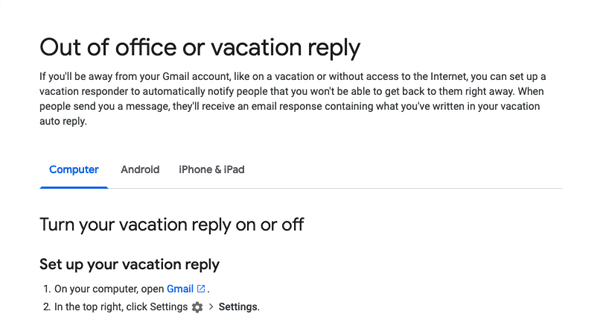 Vacation Reply