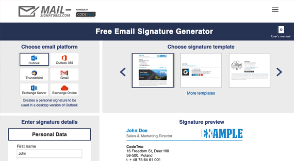 List Of 20 Free Email Signature Generators And Templates Blog