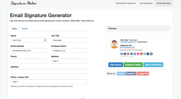 List Of 20 Free Email Signature Generators And Templates Blog