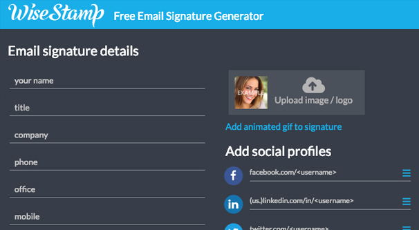 Animated GIF Email Signature Maker by WiseStamp