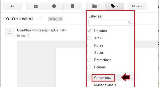 Create Label or Folder