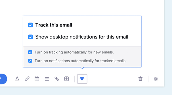 Email Tracking Settings