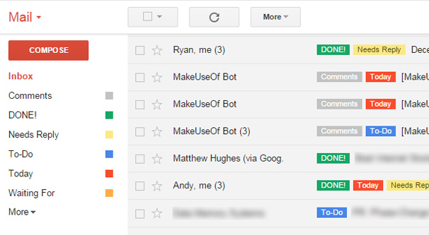 Gmail Labels Example
