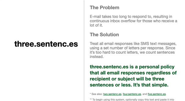 Three Sentences Rule
