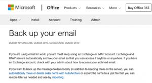 backup of outlook.com personal mails